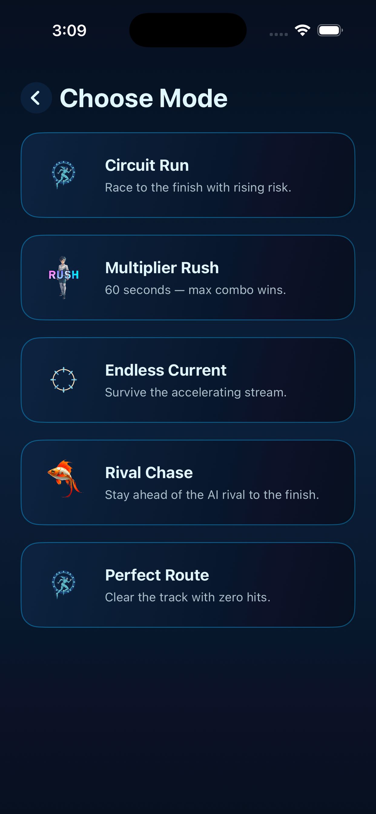 Choose Mode screen